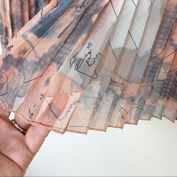 BCBG Pleated Mini Skirt Pastel Knife Pleat Chiffon - Picture 2 of 9